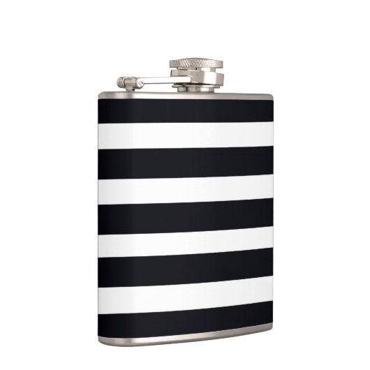 Moderne, schick schwarz und weiß gestreift flachmann (Rechts)