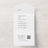 Moderne schick Schwarz-Weiß-QR-Monogramm-Hochzeit All In One Einladung (Innen Boden)