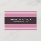 Moderne, schick und rosa Streifen Mode Boutique Visitenkarte (Vorderseite)