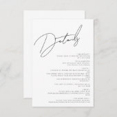 Moderne schick White & Black Scripts Wedding Begleitkarte (Vorne/Hinten)