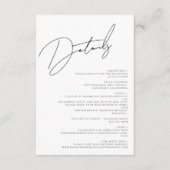 Moderne schick White & Black Scripts Wedding Begleitkarte (Vorderseite)