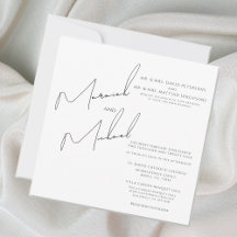 Moderne schick White & Black Scripts Wedding