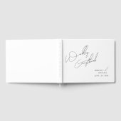 Moderne schick White & Black Scripts Wedding Gästebuch (Voll)