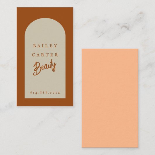 Moderne schicke Arch Beauty Hair Stylist Business Visitenkarte (Vorne/Hinten)