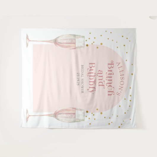 Moderne schicke Arch Champagne Brautparty Hintergr Wandteppich (Vorderseite (Horizontal))