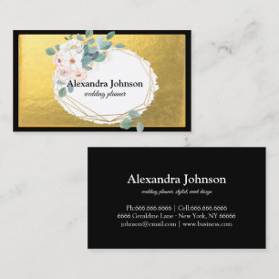 Moderne schicke Black and Gold Foil Luxus Business Visitenkarte