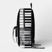 Moderne, schicke Black & White Piano Tastatur Bedruckter Rucksack (Rechts)