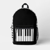 Moderne, schicke Black & White Piano Tastatur Bedruckter Rucksack (Vorderseite)