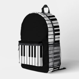 Moderne, schicke Black & White Piano Tastatur Bedruckter Rucksack
