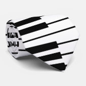Moderne, schicke Black & White Piano Tastatur Krawatte (Gerollt)