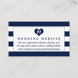 Moderne schicke, blaue und weiße Hochzeitsseite Begleitkarte