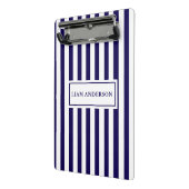 Moderne schicke, blaue und weiße vertikale Streife Mini Klemmbrett (Gewinkelt2)