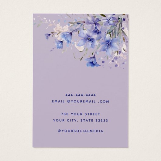 Moderne schicke bläuliche Ohrring-Karte (Rückseite)