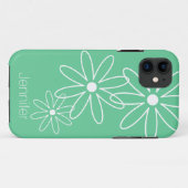 Moderne schicke Blume Minze grün iPhone 11 Gehäuse Case-Mate iPhone Hülle (Rückseite (Horizontal))