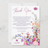 Moderne schicke Blume schreiben hübschen Abschluss Dankeskarte (Vorderseite)