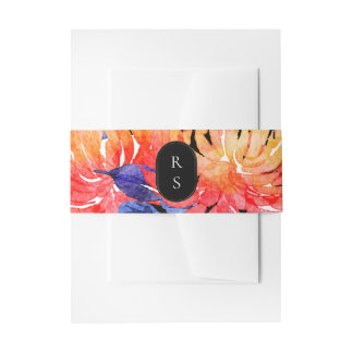 Moderne Schicke Blumen-Watercolor-Bouquet-Hochzeit Einladungsbanderole