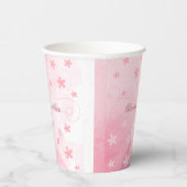 Moderne schicke Blush Pink Blütendusche für Mädche Pappbecher (Rechts)