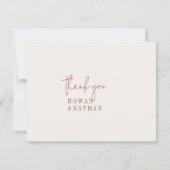 Moderne schicke Boho Cream Flat Wedding Dankeskarte (Vorderseite)