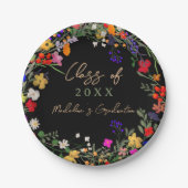 Moderne schicke boho Wildblumen Abschluss Pappteller (Vorderseite)