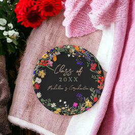 Moderne schicke boho Wildblumen Abschluss Pappteller