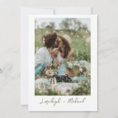 Moderne schicke boho Wildblumen Hochzeit Einladung (Rückseite)