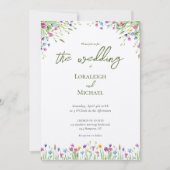 Moderne schicke boho Wildblumen Hochzeit Einladung (Vorderseite)