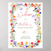 Moderne schicke boho wilde Blume Abschluss Empfang Poster (Vorne)