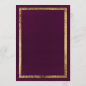 Moderne, schicke Bordeaux-Goldkonfetti Wedding Men Menükarte (Rückseite)