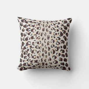 Moderne schicke braune Cheetah-Druck-Muster-Monogr Kissen