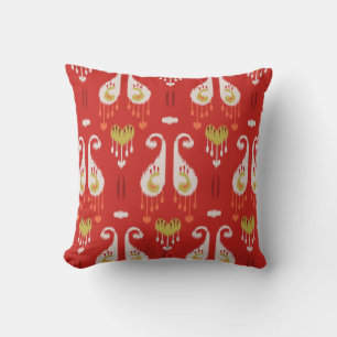 Moderne, schicke, dekorative rote gold beige ikat  kissen