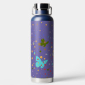Moderne schicke Docks & Butterfly Lila Trinkflasche (Rückseite)