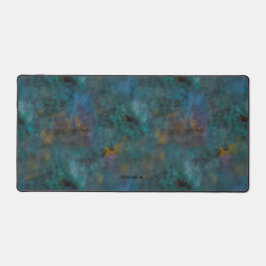 Moderne Schicke Dunkelgrün Blaue Tie Dye Name Benu Schreibtischunterlage