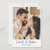 Moderne schicke Elegant Foto QR Code Details Hochz Einladung (Rückseite)