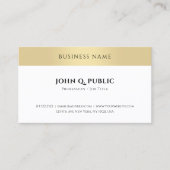 Moderne schicke Elegant Gold Look Einfache Vorlage Visitenkarte (Vorderseite)