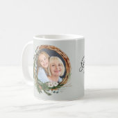 Moderne schicke, elegante, grüne Foto Oma Kaffeetasse (Vorderseite Links)