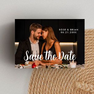 Moderne Schicke Erinnerungskarte Foto Save The Dat Dankeskarte