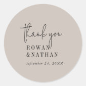 Moderne schicke FARBE EDITABLE Danke Stickers (Vorderseite)