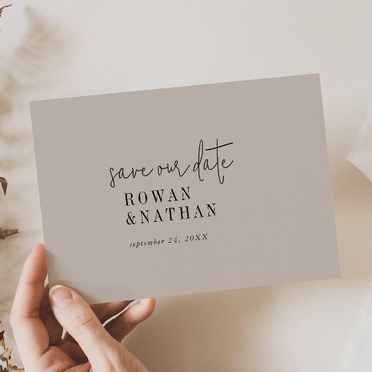 Moderne, schicke, farbenfrohe Hochzeit Save The Date