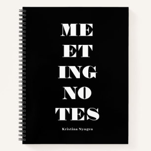 Moderne, schicke, fettgedruckte Typografie Schwarz Notizblock
