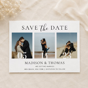 Moderne Schicke Foto-Collage-Hochzeit-Einladung zu Einladung