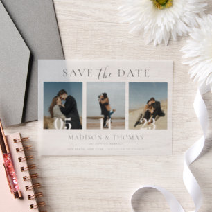 Moderne Schicke Foto-Collage-Hochzeit-Einladung zu Pergament Einladungen
