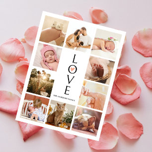 Moderne Schicke Foto-Collage Love Baby Shower Dank Postkarte