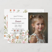 Moderne schicke Foto-Geburtstagsfeier Postkarte (Vorne/Hinten)