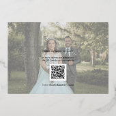 Moderne schicke Fotocollage retten das Datum Folieneinladung (Rückseite)