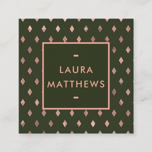Moderne schicke Geometrie Beruflich Quadratische Visitenkarte (Vorderseite)