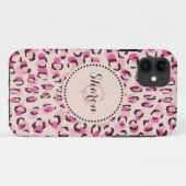 Moderne schicke Gepard-Druck-Muster-Monogramm Case-Mate iPhone Hülle (Rückseite (Horizontal))