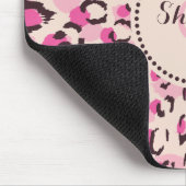 Moderne schicke Gepard-Druck-Muster-Monogramm Mousepad (Ecke)