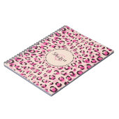 Moderne schicke Gepard-Druck-Muster-Monogramm Notizblock (Linke Seite)