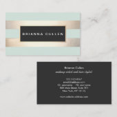 Moderne, schicke gestreifte IMITATE Goldfolie und  Visitenkarte (Vorne/Hinten)