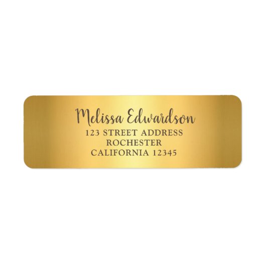 Moderne schicke Glitzer Gold Script Rücksendeadres (Vorne)